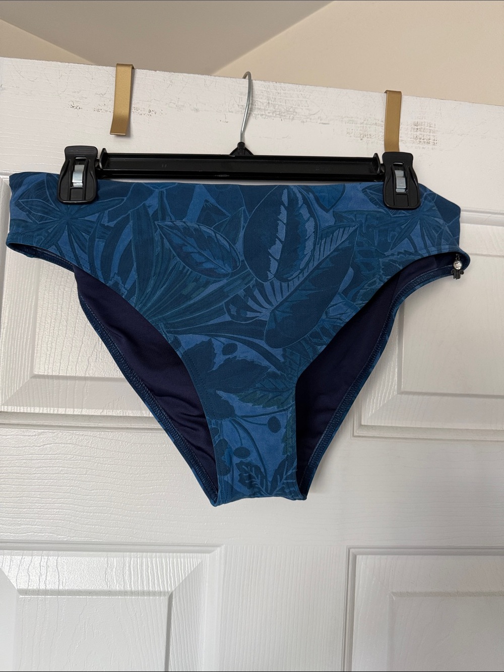 Women’s Blue Tropical Print Bikini Bottom